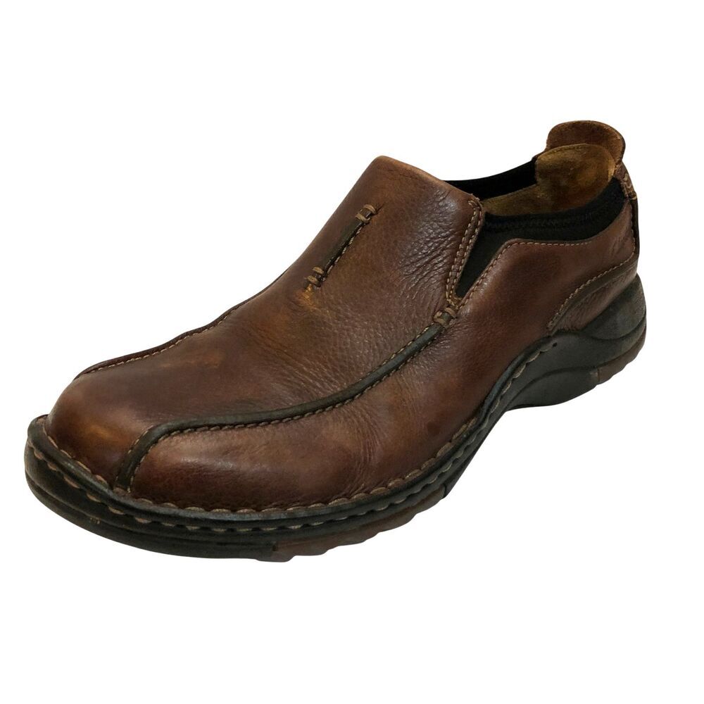Clarks Mens Size 9.5 M Brown Leather Lithium Loafers Slip On Shoes